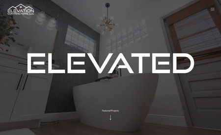 Elevation Contractors: Copywriting, design and build of new portfolio website showcasing Elevation Contractors high-end projects.
