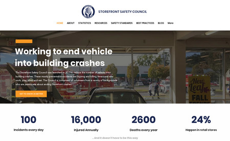 Safety Council: Storefront safety council: The Storefront Safety Council was launched in 2011 to reduce the number of vehicle-into-building crashes. These mostly preventable accidents are injuring and killing Americans who work, play, shop, and eat. 

This website showcases a great nonprofit example of websites with the end to be informative and catch every search engine looking for statistics about storefront crashes in the US