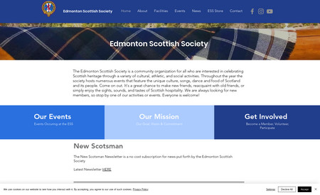 Edm Scottish Society: Migrated an existing WordPress website over to Wix and updated the site's design and navigation.