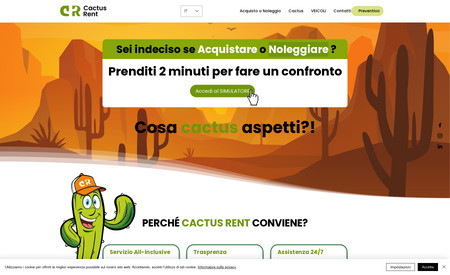 Cactus Rent: Azienda di Auto Noleggio ( Sito Web Avanzato )
