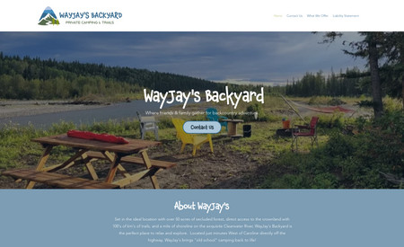 Campground Website: Informal but fun website for a new campground in the area that will be opening Spring 2022. Created from scratch.
