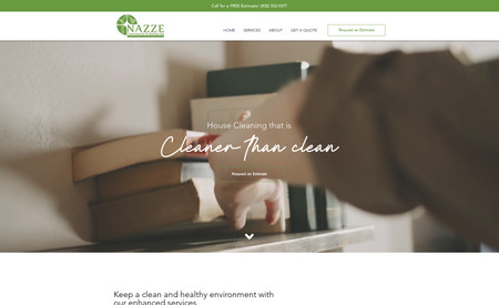 Nazze: Website redesign and brand identity for Nazze Commercial and Residential Cleaning.
A company providing all types of cleaning services for various areas along the US.