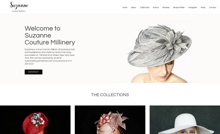 Suzanne Couture Millinery: In this project, I completely redesigned my client's website from scratch, focusing on showcasing her stunning designs and capturing the essence of style, fashion, and luxury. By integrating captivating imagery and detailed collection galleries, I created an immersive browsing experience that highlights the craftsmanship and elegance of each piece. The result is a transformative website that seamlessly guides visitors through the world of fashion, establishing my client as a leader in the realm of high-end luxury.