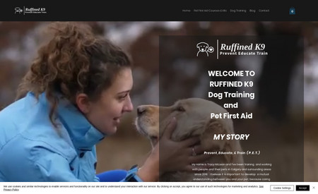Ruffined K9: A site for a pet trainer and instructor that uses Wix Stores to take bookings for classes and sale of products.