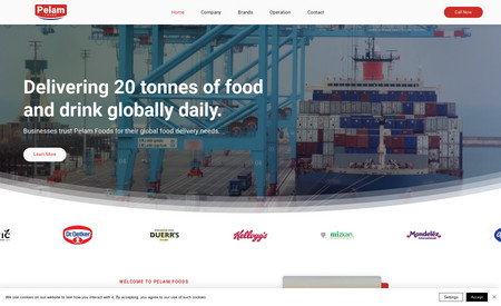 Pelam Foods: Pelam Foods is a global leader in food exports, delivering over 20 tonnes of food and drink worldwide daily. After many years with an outdated website that required regular maintenance and updates, they turned to Max Web Design for a complete makeover - including fresh branding (logo) and a new modern, sleek website.