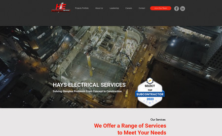 Hays Electrical Serv: We had the pleasure of creating a website for Hays Electrical Services in Houston, TX. We designed a modern, user-friendly website with clear navigation and an online estimate request system to help them provide the best electrical services possible to their customers. The website was also optimized for search engines to increase its online visibility.