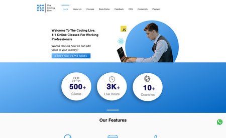 The Coding Live: An online platform where working professional can learn advance skills like website development, app development and much more.
