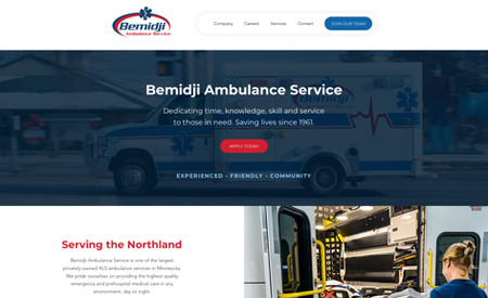 Bemidji Ambulance: We produced the company video and built the website.