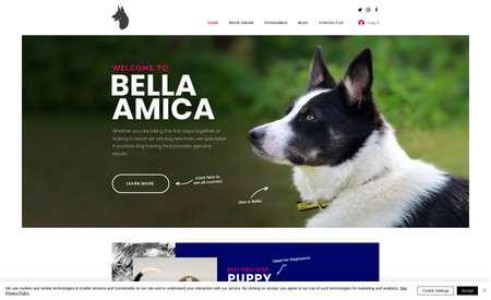 Bella Amica: Having a well established existing presence already within the dog training sector we were tasked with creating a clearer and more concise messaging system. We also re-designed the entire site creating a more consistent visual language through the use of colour, typography and imagery.