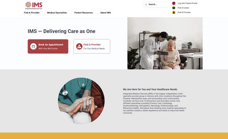 imsaz: Medical Provider in Arizona. This site is built on Wix's dynamic content that allows IMS to show large amounts of content in an easy way.