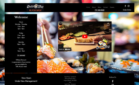 Sushi King Lynnhaven: Website design