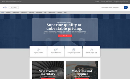 MNM Components LLC: MNM Components is an aircraft parts supplier. This project included a full web design and development to include ecommerce build out. 