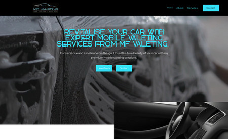 MF Valeting: A small brochure website for a new premium valeting business.  Designed in half a day.