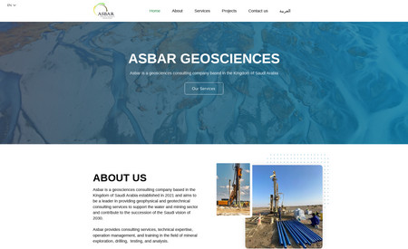 Asbar Geosciences: Construction and drilling company website