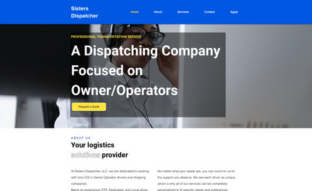 Sisters Dispatcher: Colorful and bold custom website.