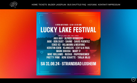 Lucky Lake 2022: Webdesign