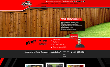 Express Fence: As a web developer, I'm proud to unveil Express Fence's digital platform. This website exemplifies their commitment to providing efficient and high-quality fencing solutions. With its clear information and project galleries, Express Fence offers a user-friendly destination for clients to explore their fencing services, showcasing their dedication to enhancing properties with secure and aesthetically pleasing fencing options.
