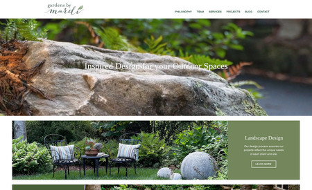 Gardens By Mardi: This website is for a local garden/landscape designer in Asheville, NC.