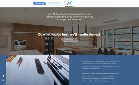 Leon All Solutions: Building a one-page website for a company dealing in renovation business management