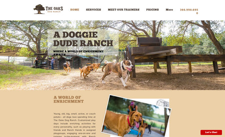 The Oaks Dog Ranch: Website for dog boarding and day camp. Scope of work included website design and continues maintenance of the website and its fuctionality. 