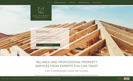 Goldcrest Property: Brand new website and branding for a new business. The client is delighted with the look and feel.