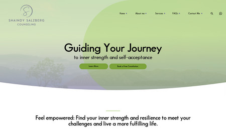 Shaindy Salzberg: Craft & Slate undertook a comprehensive project using Wix Editor X to design and develop a tailored website for Shaindy Salzberg's individual counseling services. The project encompassed client requirement analysis, custom design and functionalities, content integration, branding alignment, rigorous testing, training for website management, and ongoing support. The objective was to deliver a user-friendly, visually appealing, and responsive digital platform that aligns with Shaindy Salzberg's objectives and brand identity, ensuring accessibility and effectiveness for its target audience.
