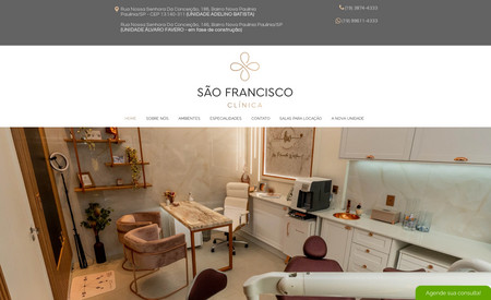 Saofranciscoclinica : Desenvolvimento do site, baseado na história da clínica e de seu fundador.