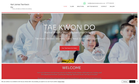 Karl James Taekwondo: Design and build of website including migration from external host in to Wix.
