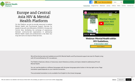 HIV & Mental Health: Çoklu dil desteğinin olduğu forum sitesi