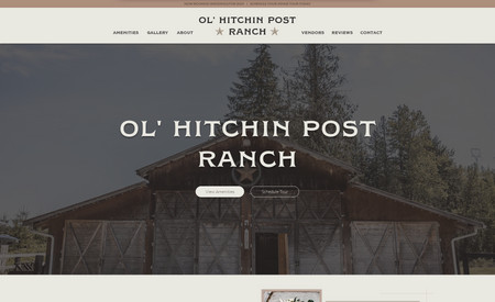 Ol' Hitchin Post Ranch: Custom website design for a beautiful rustic wedding venue
