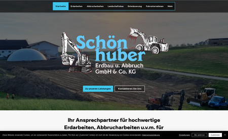 Schönhuber Erdbau: Frau Schönhuber hat mich mit einem Plattformwechsel und Redesign Ihrer Website beauftragt. 
Grundlage war ein Design-Template von Wix, das für Ihr CI angepasst wurde.