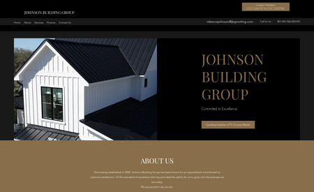 Johnson Building Group: Designed for a clean, professional look, this site features quote request forms, financing links with pop-up Terms &amp;amp;amp;amp; Conditions, and many featured services.