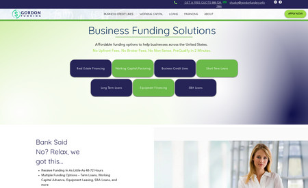Gordon Funding: A  funding company offering a variety of financing and lending options to small-medium-sized companies. 