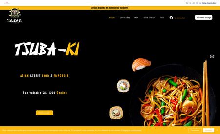 Tsuba-ki: Site web et stratégie marketing digitale pour ce restaurant asiatique avec commande en ligne 