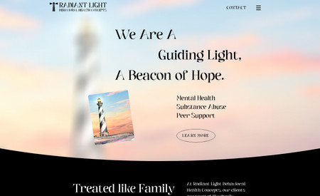 Classic Website |  Radiant Light BHC: Shaping the Radiant Light Behavioral Health Concepts website, we've meticulously crafted a digital platform that exudes both professionalism and compassion. The website greets visitors with a harmonious interplay of calming colors and sophisticated design elements, immediately instilling a sense of trust and comfort. Navigating the site is an intuitive experience, guiding users towards transformative behavioral health consulting services with effortless ease. Through a strategic fusion of user-centric design, functional excellence, and elegant aesthetics, the Radiant Light Behavioral Health Concepts website not only informs but also warmly supports individuals on their path to holistic well-being.
