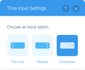 TimePicker Input Options